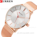 Curren 8303 relógio de pulso masculino ultrafino em aço inoxidável esporte relojoaria casual ouro rosa à prova d&#39;água luxo relógio masculino reloj